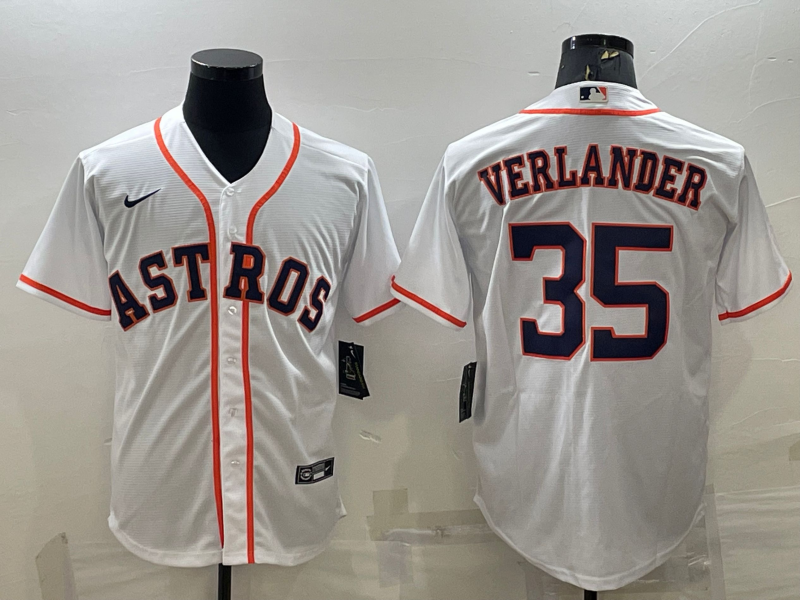 Men's Houston Astros Justin Verlander #35 White Home Replica Jerseys