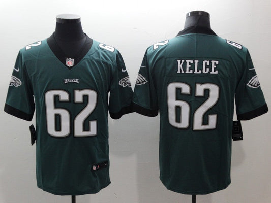 Men's Philadelphia Eagles Jason Kelce #62 Midnight Green Game Jerseys