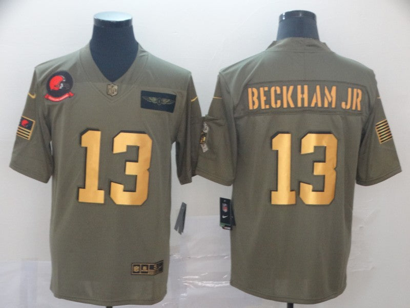 Men's Cleveland Browns Odell Beckham Jr. Olive Game Player Jerseys