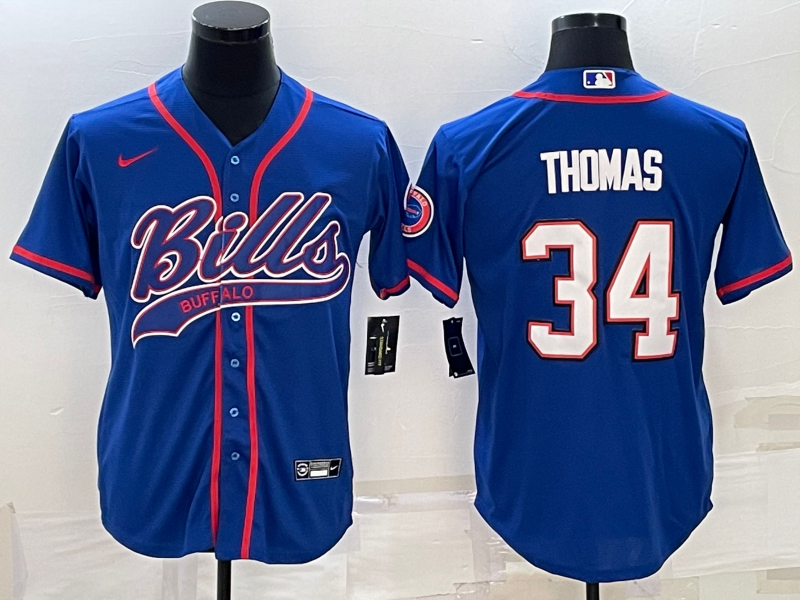 Men's Buffalo Bills Thurman Thomas #34 Royal Game Jerseys Joint Edition