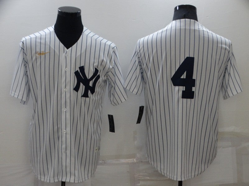 Men's New York Yankees Lou Gehrig #4 White Home Replica Player Name Jerseys