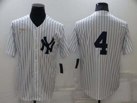 Men's New York Yankees Lou Gehrig #4 White Home Replica Player Name Jerseys