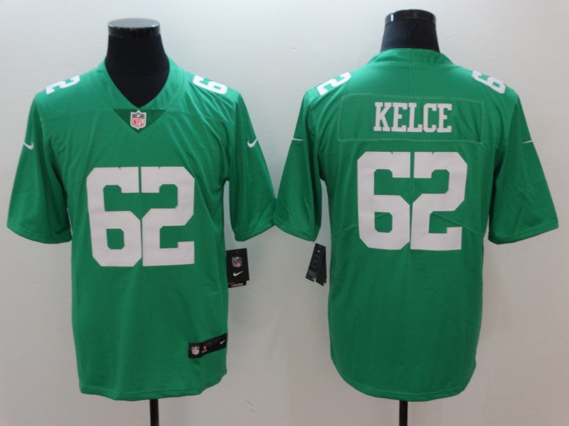 Men's Philadelphia Eagles Jason Kelce #62 Green Game Jerseys
