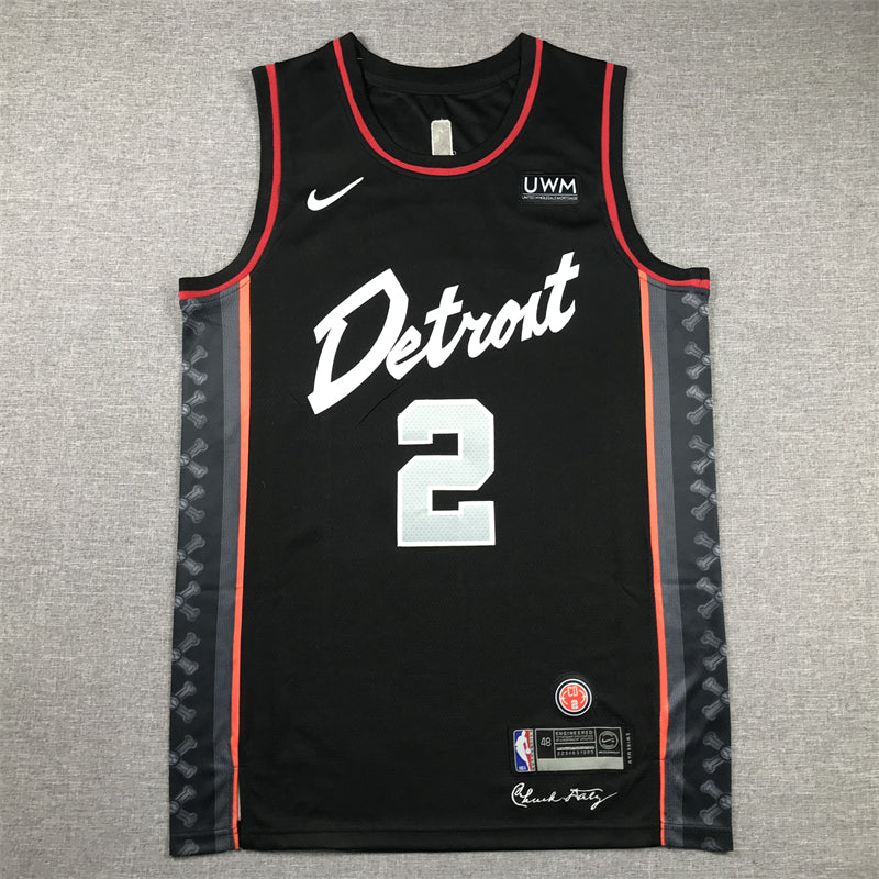 Men's Detroit Pistons Cade Cunningham #2 Black 2023/24 Swingman Jerseys - City Edition