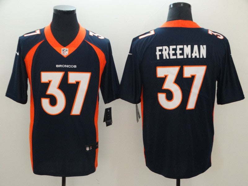 Men's Denver Broncos Royce Freeman #37 Navy Game Jerseys