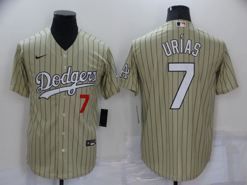 Men's Los Angeles Dodgers Julio Urias #7 Gold Replica Baseball Jerseys