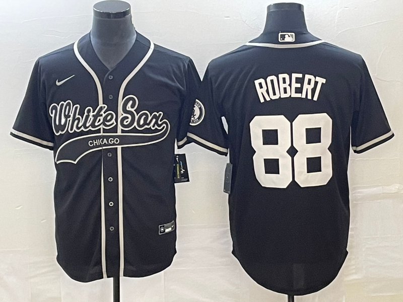 Men's Chicago White Sox Luis Robert #88 Black Replica Player Jerseys Joint Edition