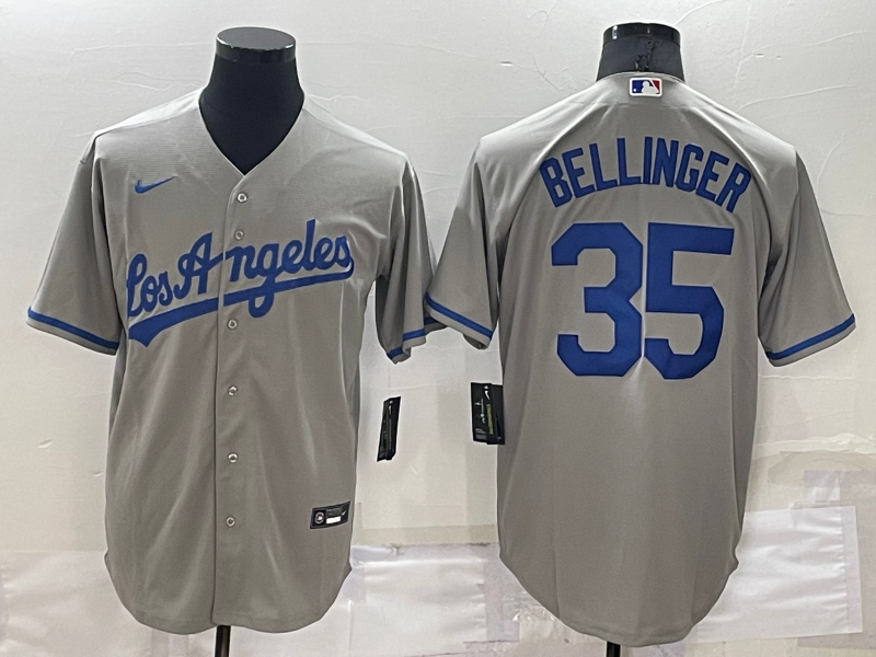 Men's Los Angeles Dodgers Cody Bellinger #35 Gray Stitched Jerseys