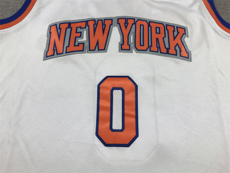 Men's New York Knicks Donte DiVincenzo #0 White Swingman Jerseys - Association Edition