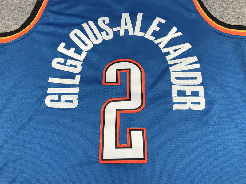 Men's Oklahoma City Thunder Shai Gilgeous-Alexander #2 Blue 2022/23 Swingman Jerseys - Icon Edition