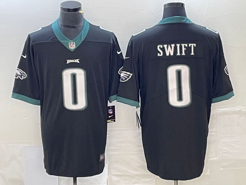 Men's Philadelphia Eagles D'Andre Swift #0 Black Game Player Jerseys