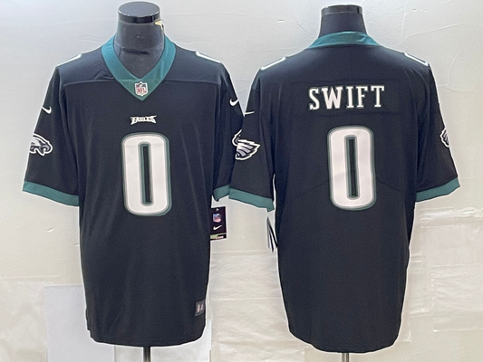 Men's Philadelphia Eagles D'Andre Swift #0 Black Game Player Jerseys