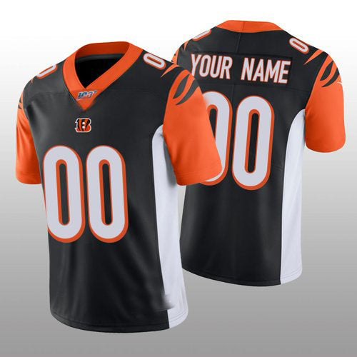 Custom1 Cincinnati Bengals Black Vapor Limited 100th Season Jerseys Stitched American Football Jerseys