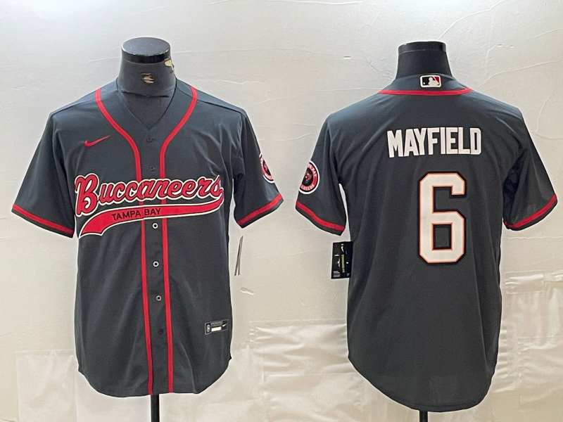 Men's Tampa Bay Buccaneers Baker Mayfield #6 Gray Player Jerseys Joint Edition
