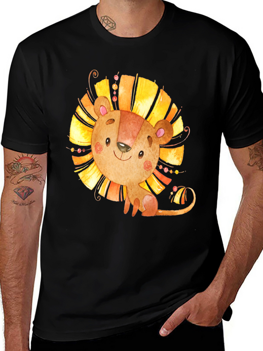 Lion Graphic Tee - Cute Cartoon Design