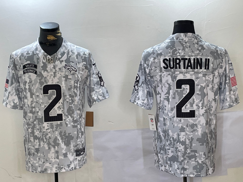 Men's Denver Broncos Patrick Surtain II #2 Arctic Camo 2024 Salute to Service Limited Jerseys