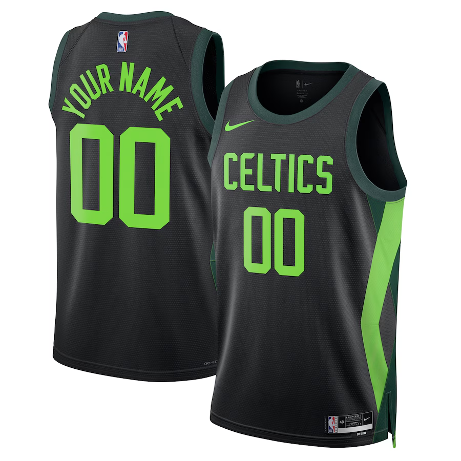 Men's Boston Celtics Black 2024/25 Custom Swingman Jerseys - City Edition