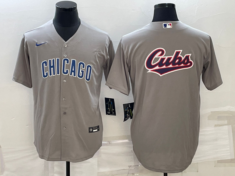 Men's Chicago Cubs Gray Road Replica Team Jerseys