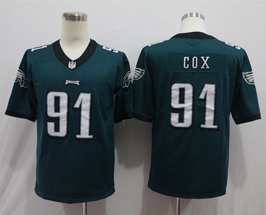 Men's Philadelphia Eagles Fletcher Cox #91 Midnight Green Game Jerseys