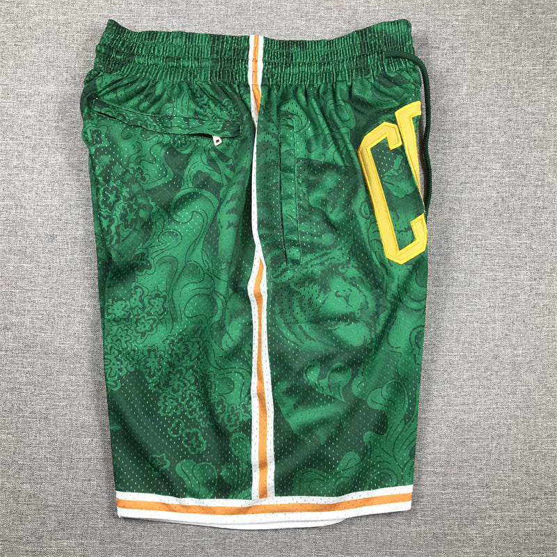 Men's Boston Celtics Green Year of the Tiger Edition Pocket Shorts1