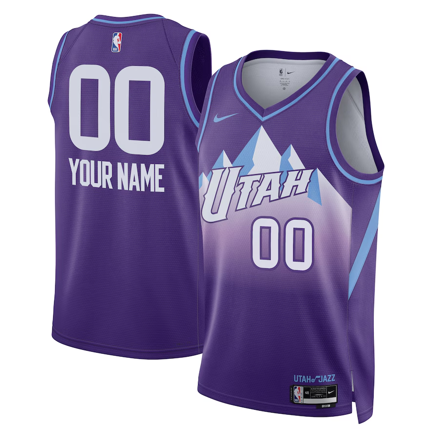 Men's Utah Jazz Purple 2024/25 Custom Swingman Jerseys - City Edition