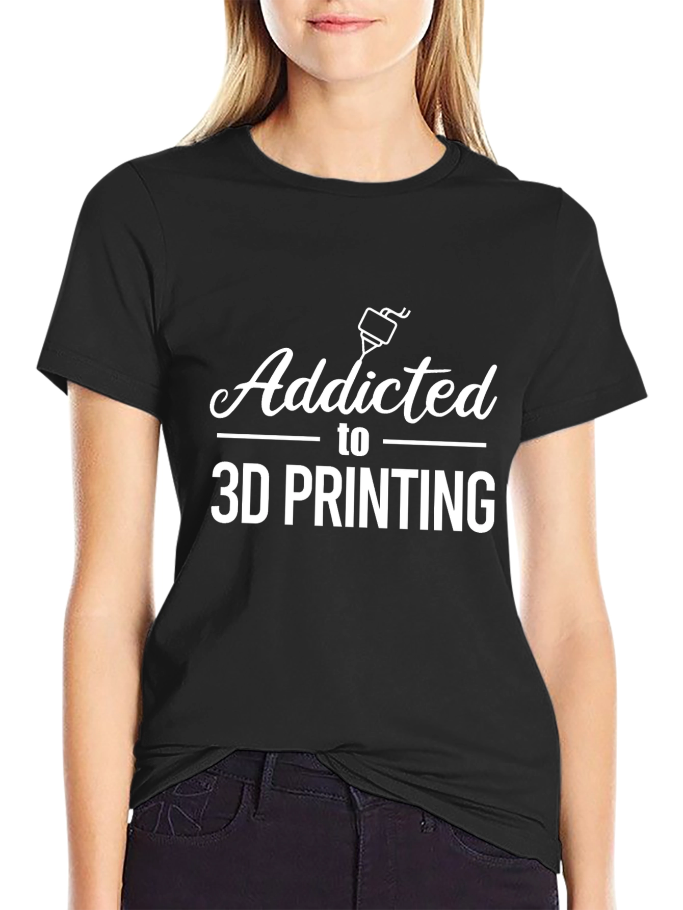 Addicted to 3D Printing Black T-Shirt