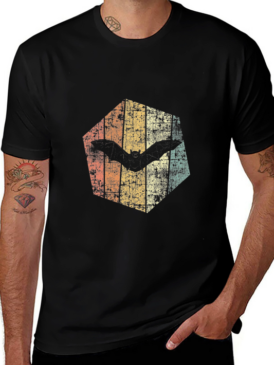 Retro Bat Graphic Tee - Vintage Halloween Style
