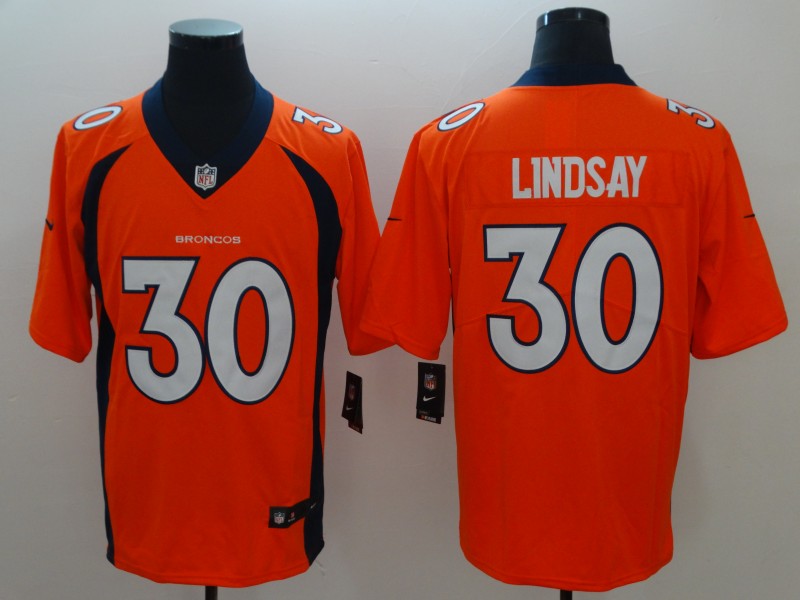 Men's Denver Broncos Phillip Lindsay #30 Orange Game Jerseys