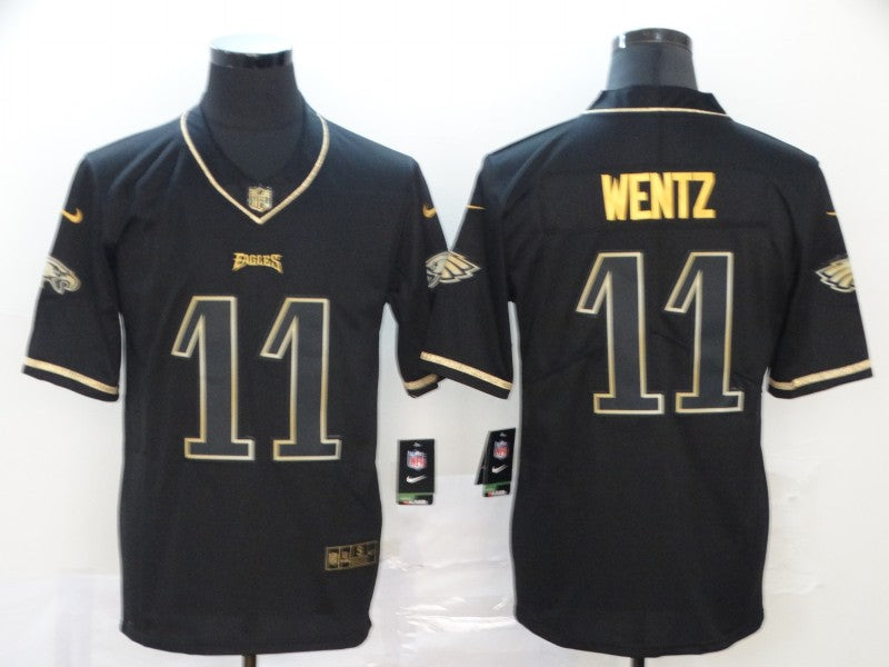 Men's Philadelphia Eagles Carson Wentz #11 Black Game Jerseys