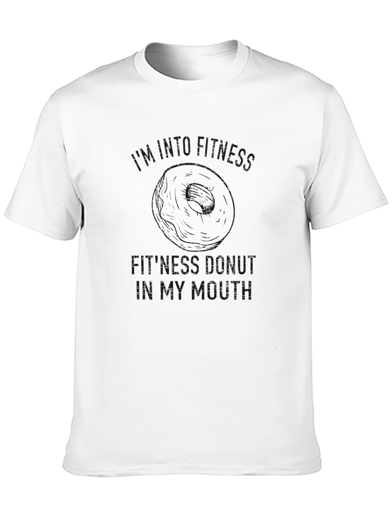 Donut Fitness Graphic T-Shirt - Black Casual Tee