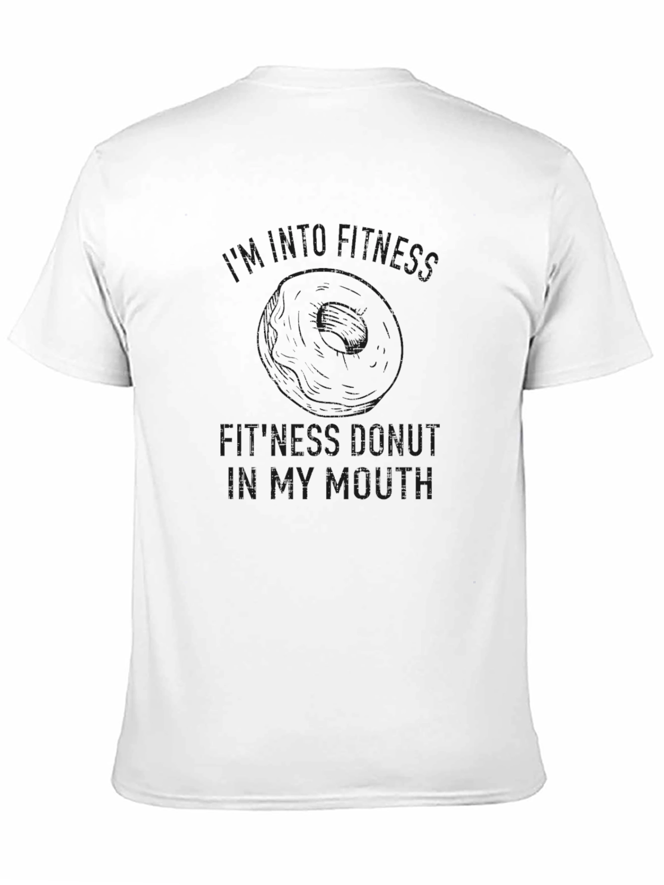 Donut Fitness Graphic T-Shirt - Black Casual Tee