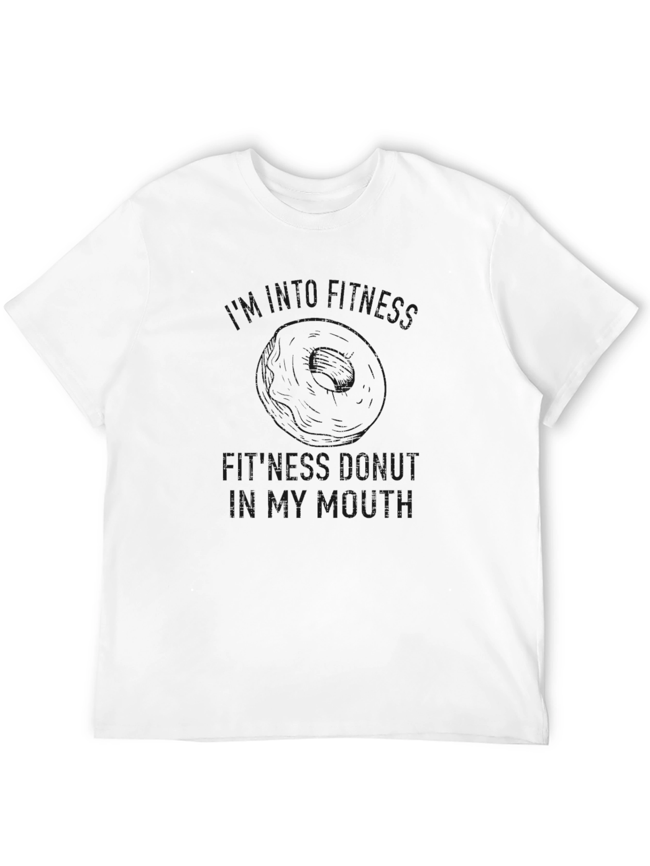 Donut Fitness Graphic T-Shirt - Black Casual Tee