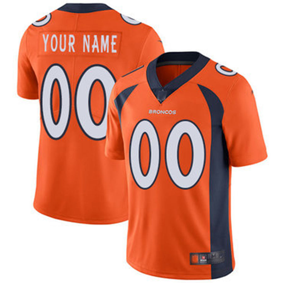 Custom1 Denver Broncos Orange  Vapor Untouchable Player Limited Jerseys Stitched Jerseys American Football Jerseys