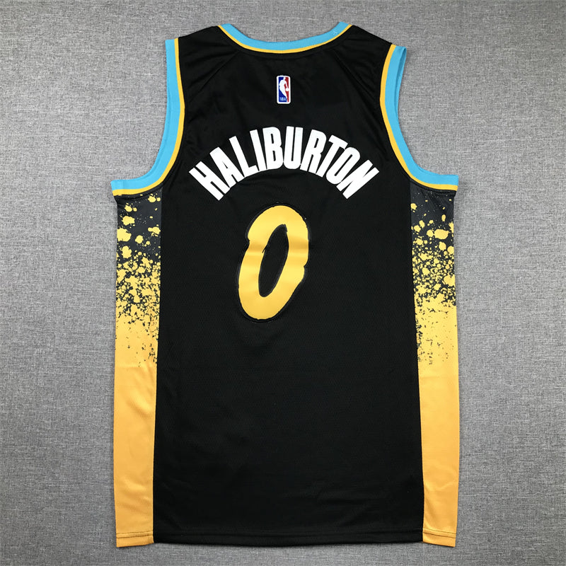 Men's Indiana Pacers Tyrese Haliburton #0 Black 2023/24 Swingman Jerseys - City Edition