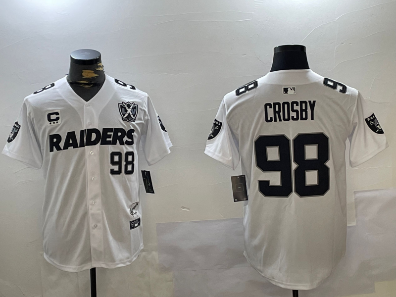 Men's Las Vegas Raiders Maxx Crosby #98 White Vapor F.U.S.E. Limited Jerseys