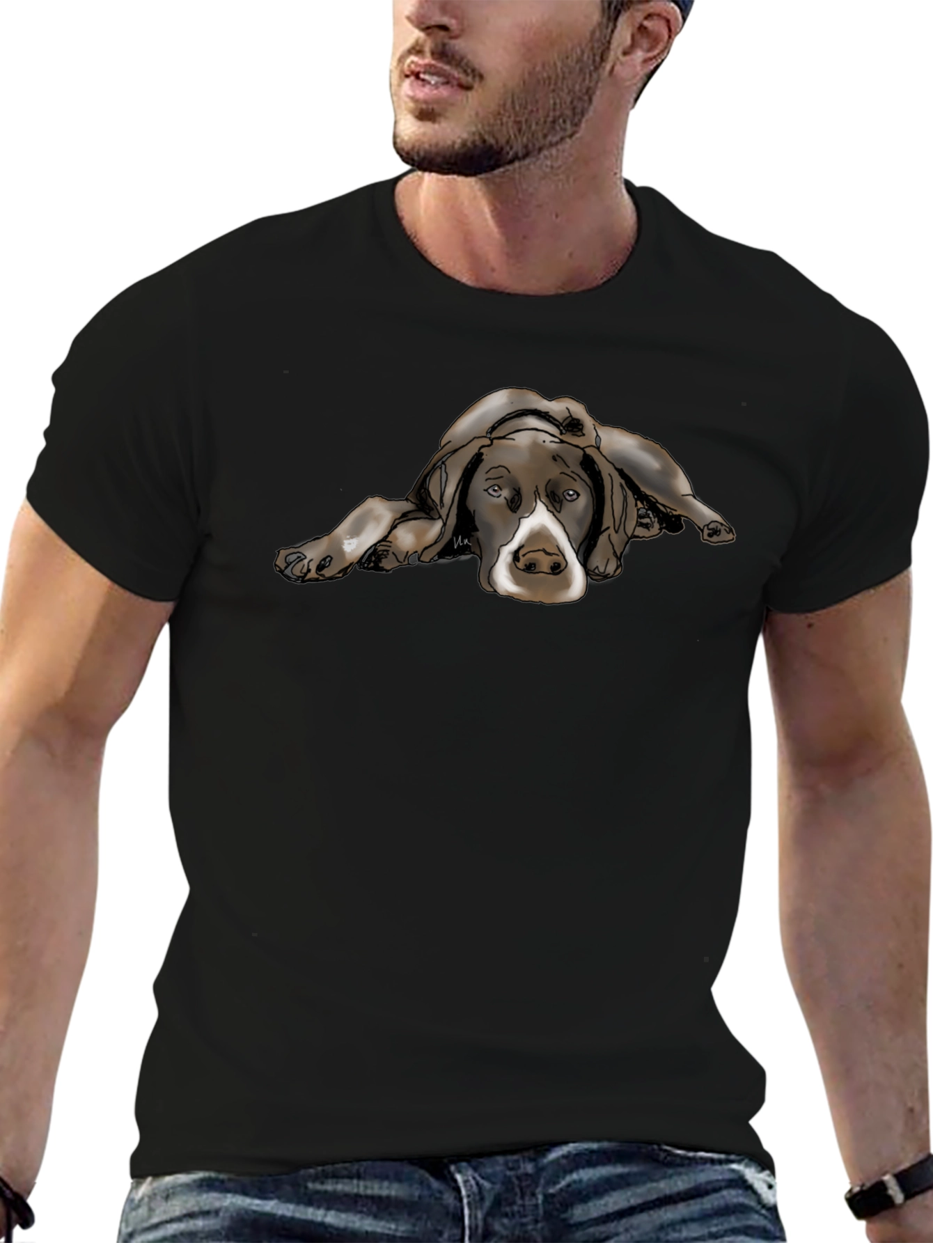 Cool Dog Graphic Black T-Shirt
