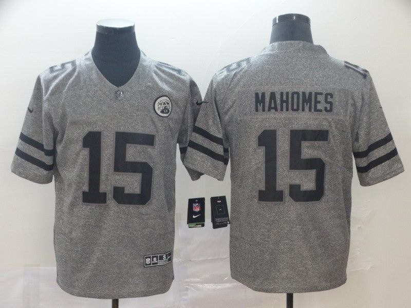 Men's Kansas City Chiefs Patrick Mahomes Gray Game Jerseys