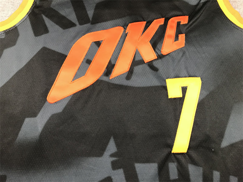 Men's Oklahoma City Thunder Chet Holmgren #7 Black 2023/24 Swingman Jerseys - City Edition
