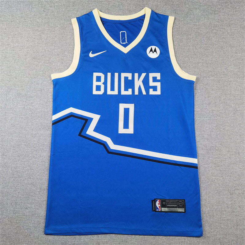 Men's Milwaukee Bucks Damian Lillard #0 Royal 2024/25 Swingman Player Jerseys - City Edition