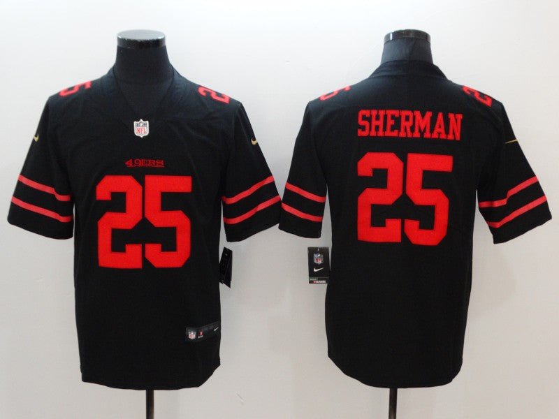 Men's San Francisco 49ers Richard Sherman #25 Black Game Jerseys