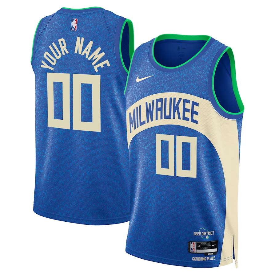 Men's Milwaukee Bucks Royal 2023/24 Custom Swingman Jerseys - City Edition