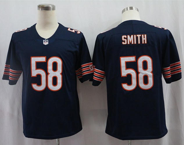 Men's Chicago Bears Roquan Smith #58 Navy Game Jerseys