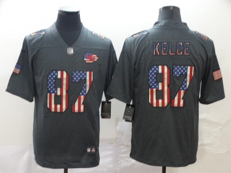 Men's Kansas City Chiefs Travis Kelce #87 Black Player Game Jerseys