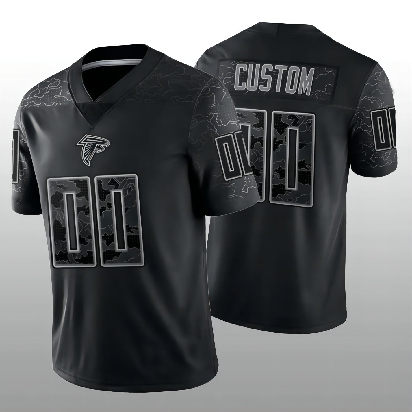 Custom1 Atlanta Falcons Football Jerseys Stitched Black RFLCTV Limited Jerseys American Jerseys