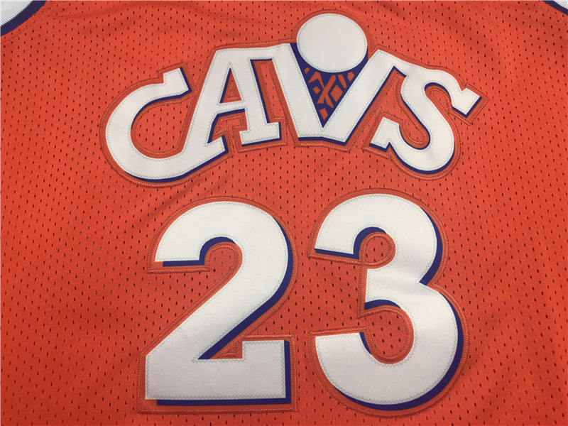 Men's Cleveland Cavaliers LeBron James Orange Hardwood Classics Swingman Jerseys