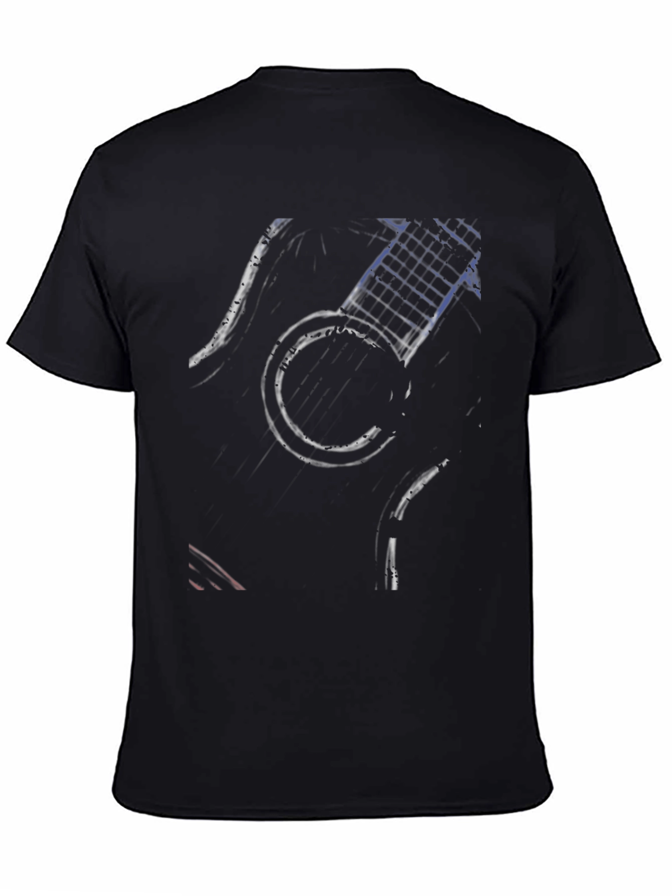 Abstract Guitar Graphic Tee - Black Cotton Comfort