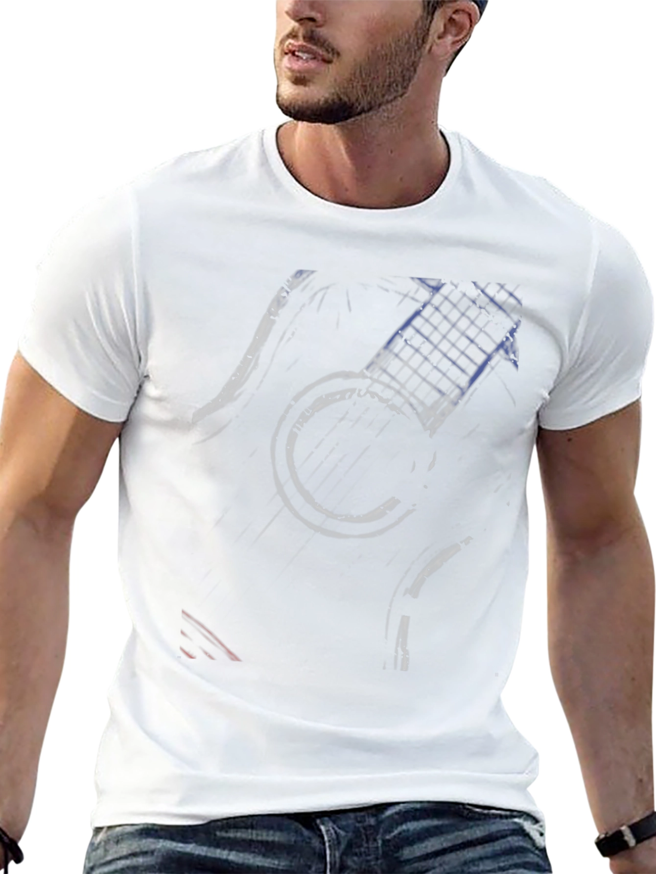 Abstract Guitar Graphic Tee - Black Cotton Comfort