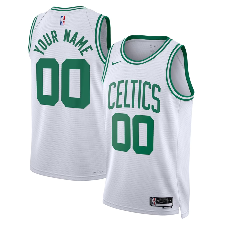 Men's Boston Celtics White Swingman Custom Jerseys - Association Edition