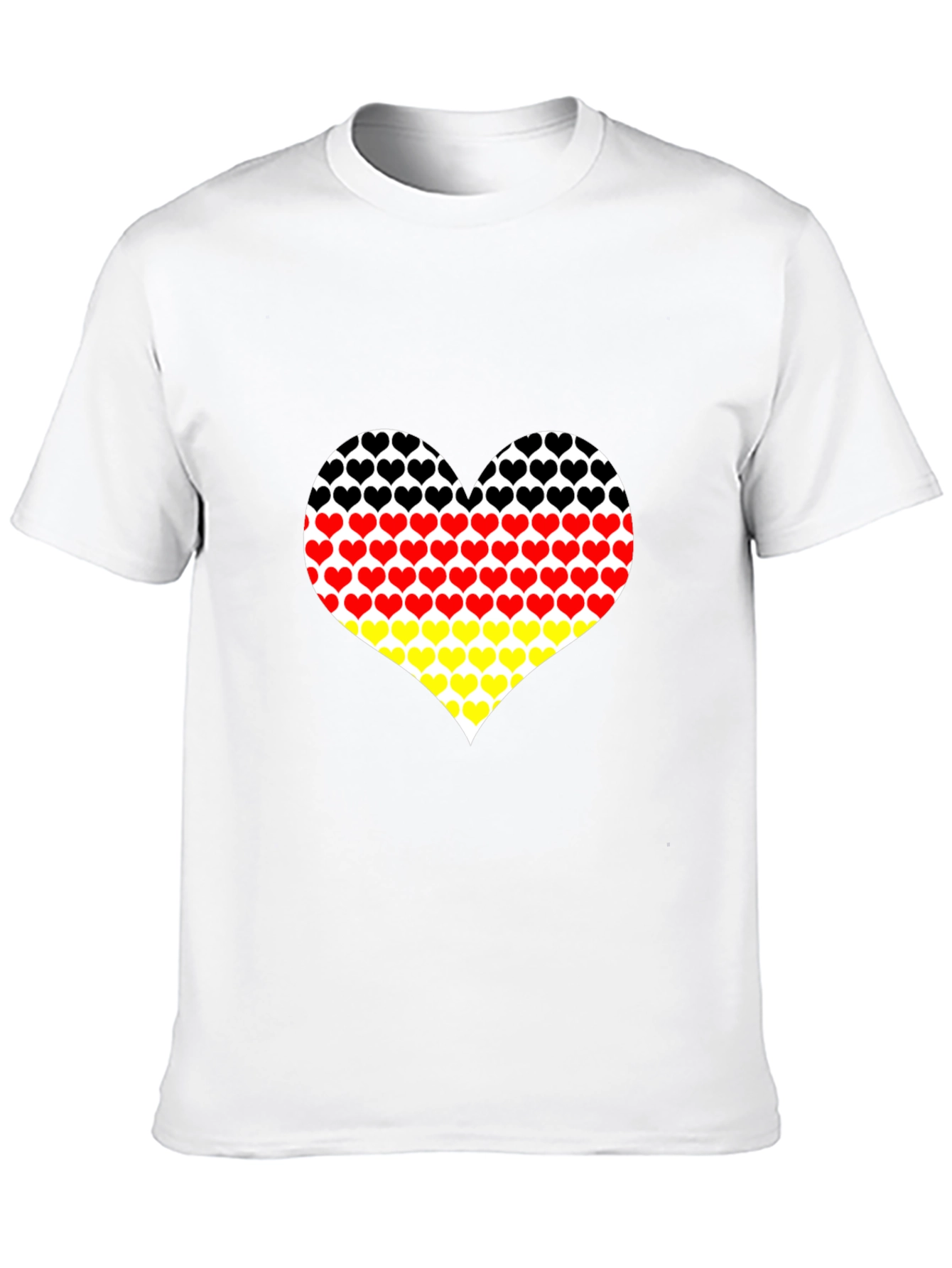 Germany Flag Heart Graphic Tee - Black Cotton T-Shirt
