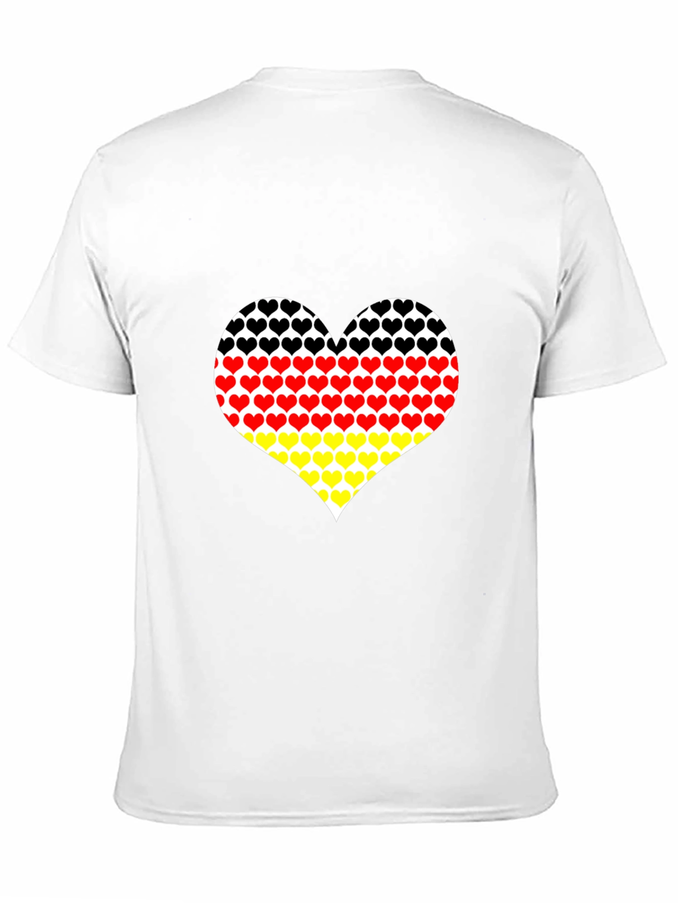 Germany Flag Heart Graphic Tee - Black Cotton T-Shirt